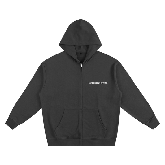 Serpentine Black Zip-Up Hoodie