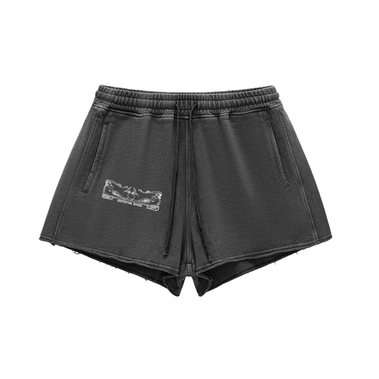 Serpentine Black Drawstring Shorts